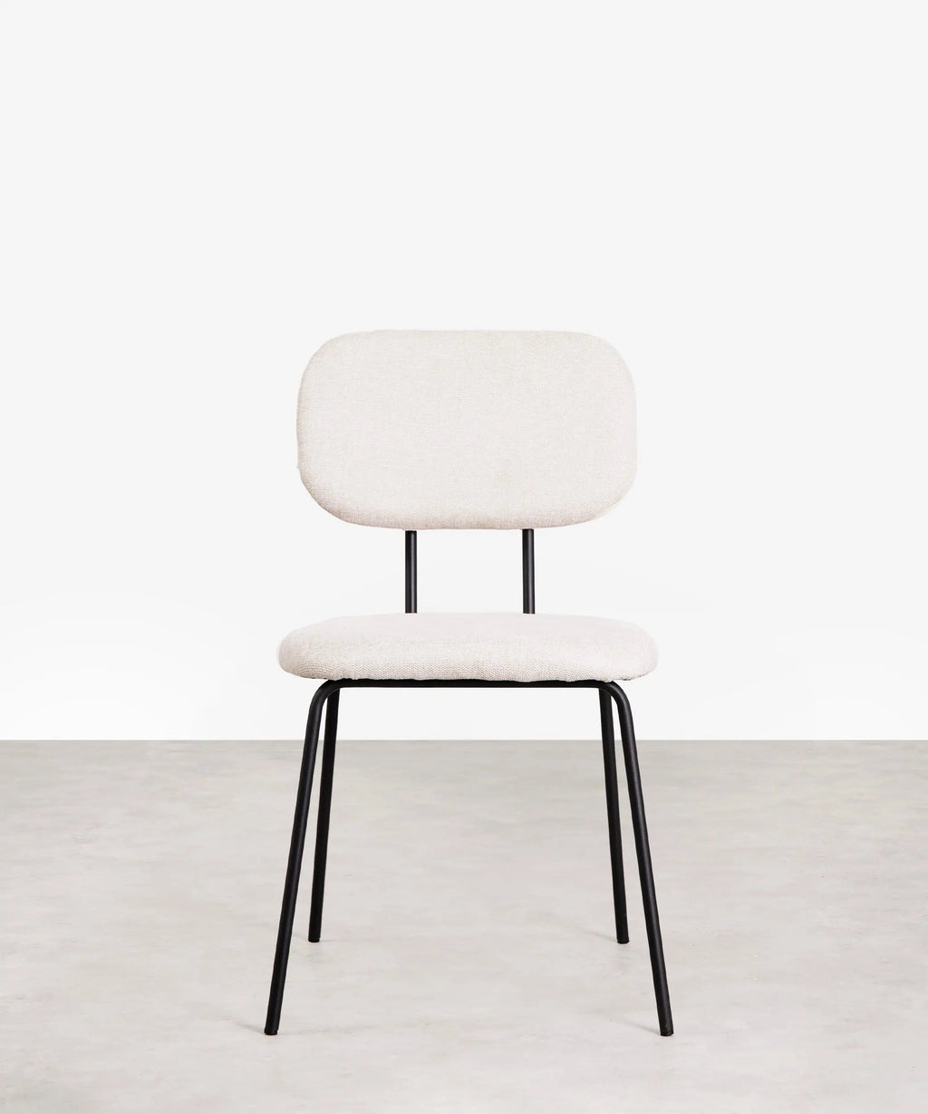 Chaise de salle à manger en tissu et métal Manuela