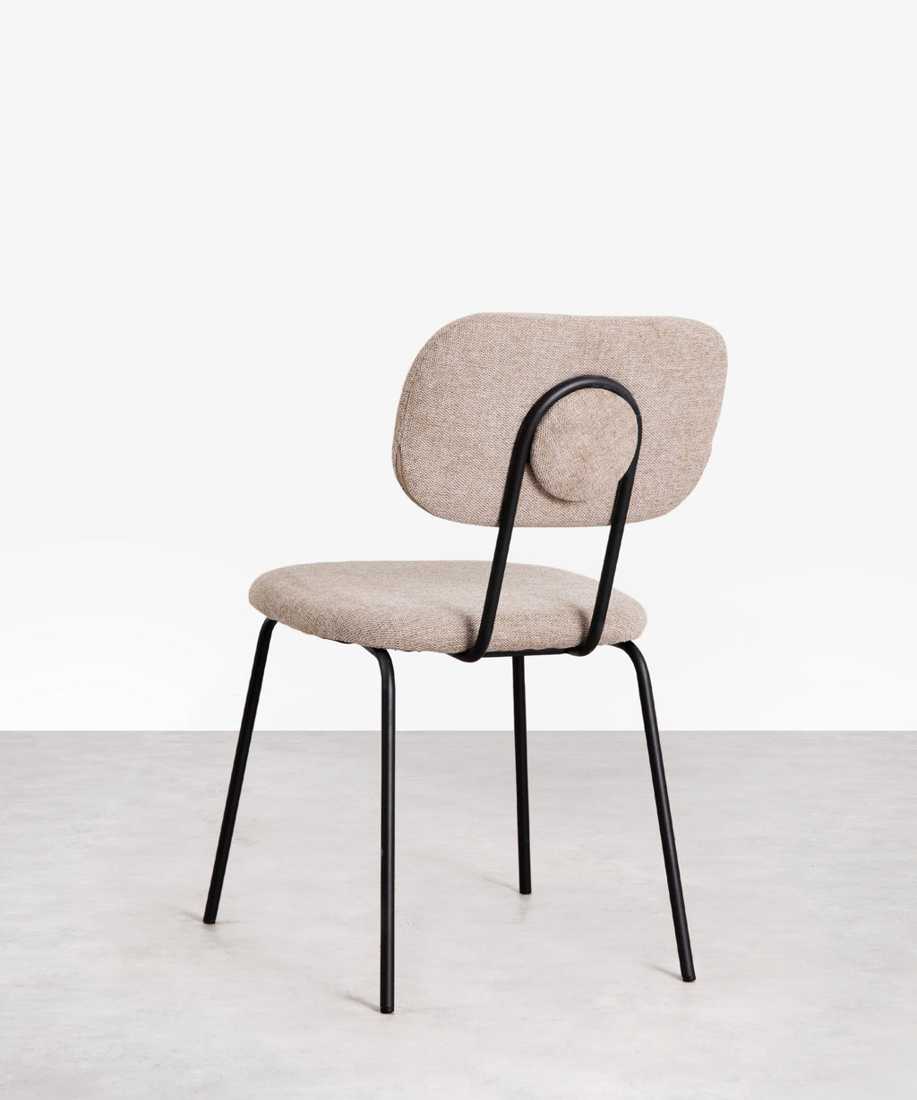Chaise de salle à manger en tissu et métal Manuela