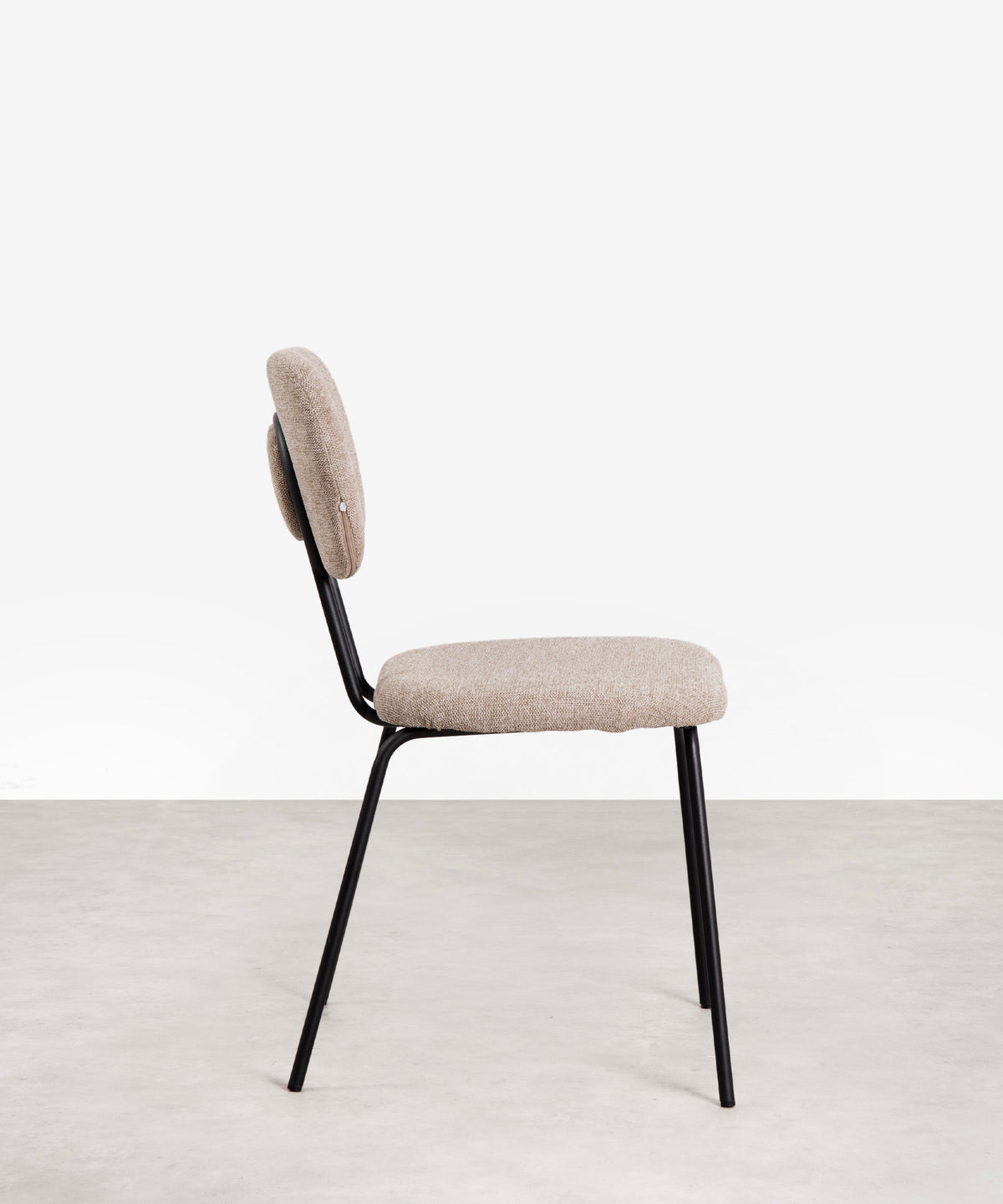 Chaise de salle à manger en tissu et métal Manuela