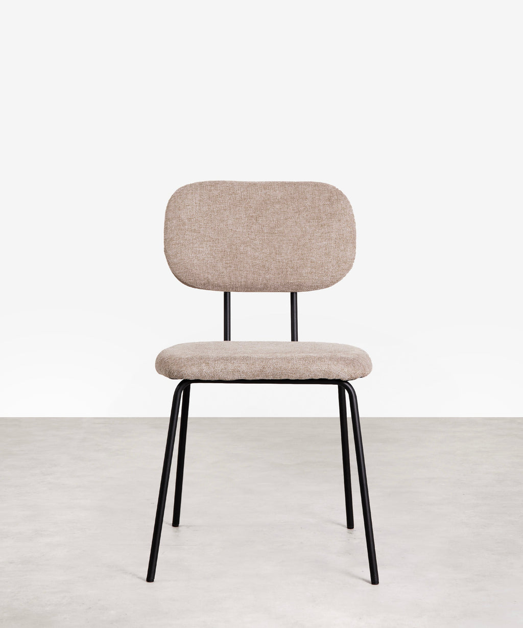 Chaise de salle à manger en tissu et métal Manuela