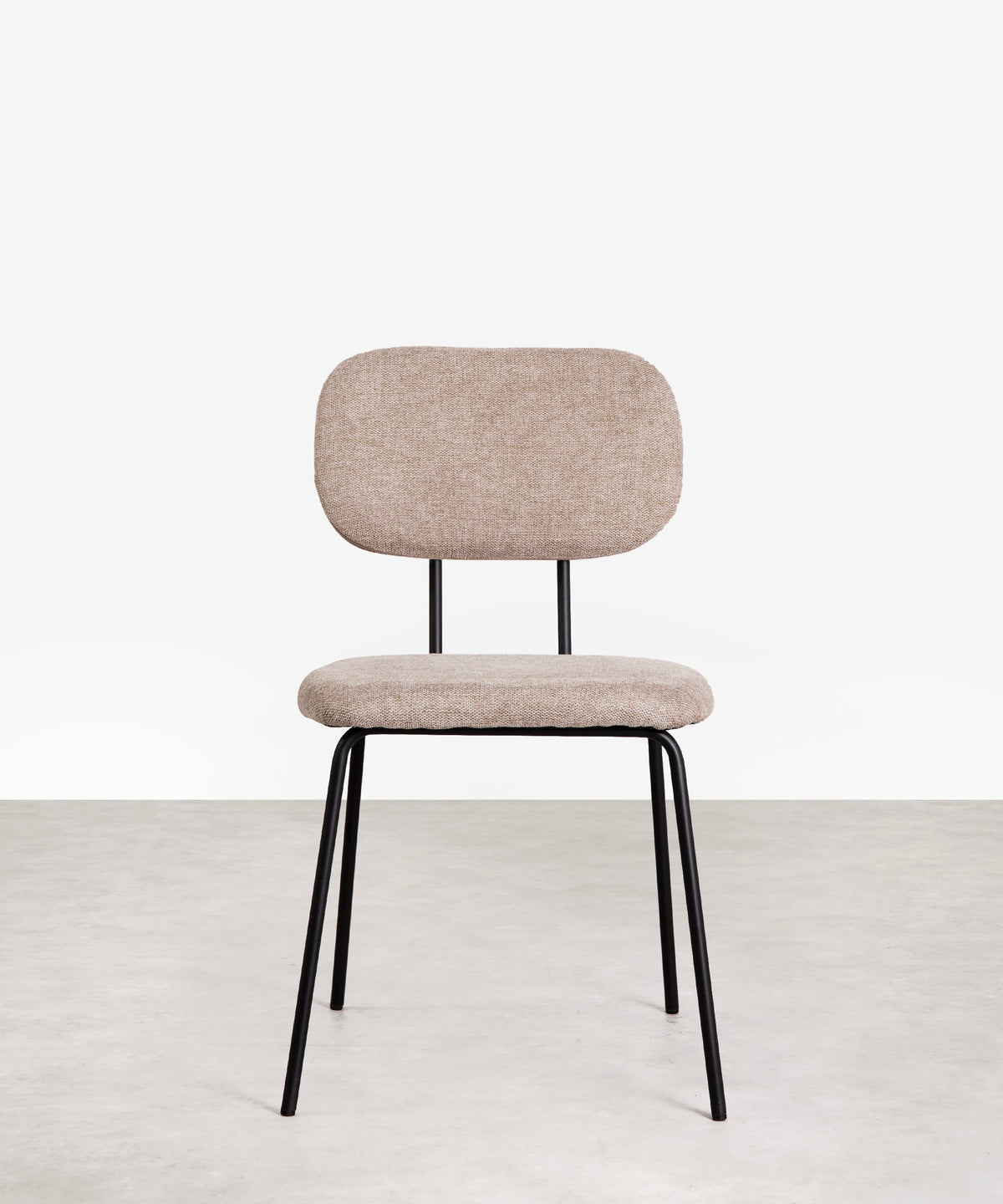 Chaise de salle à manger en tissu et métal Manuela