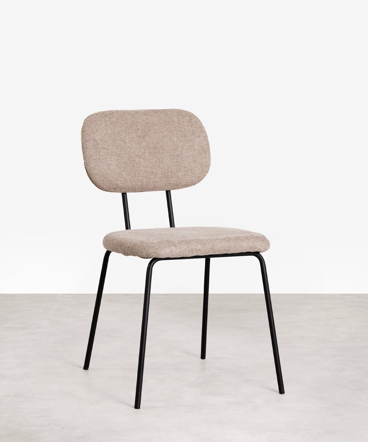 Chaise de salle à manger en tissu et métal Manuela