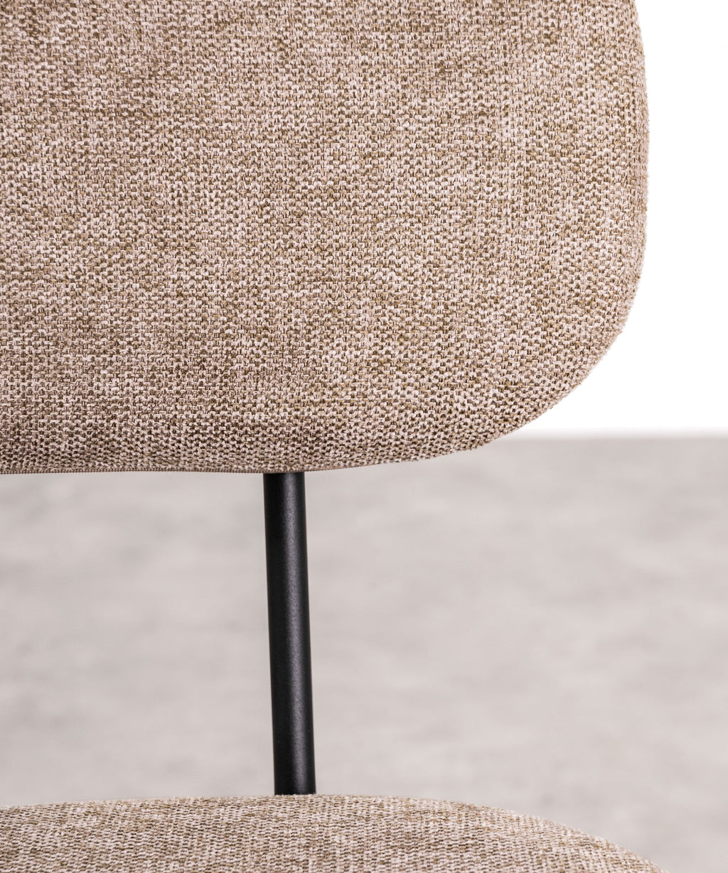 Chaise de salle à manger en tissu et métal Manuela