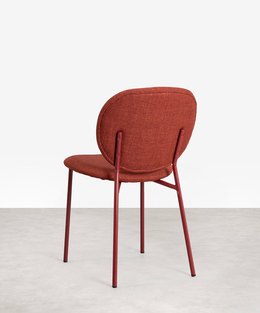 Chaise de salle à manger en tissu et métal Maruchi