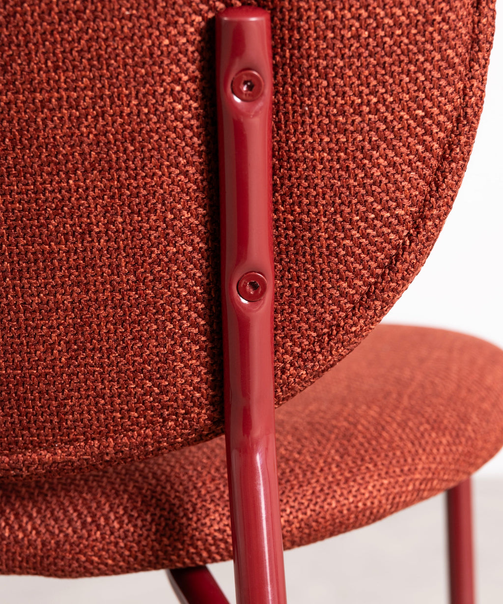 Chaise de salle à manger en tissu et métal Maruchi