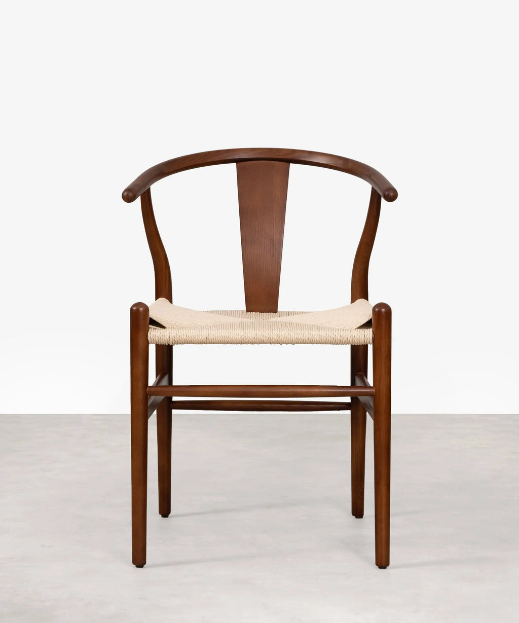 Chaise de salle à manger en bois et corde tressée Nordeco