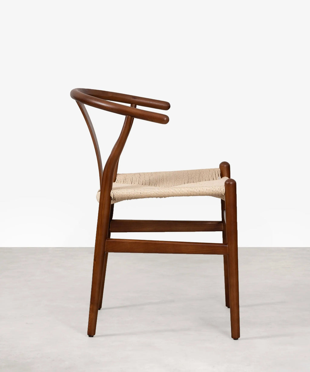 Chaise de salle à manger en bois et corde tressée Nordeco