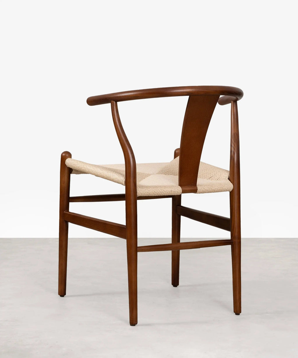 Chaise de salle à manger en bois et corde tressée Nordeco
