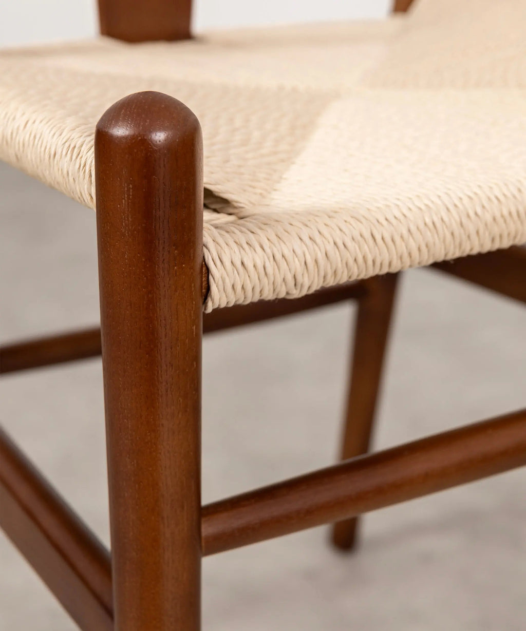 Chaise de salle à manger en bois et corde tressée Nordeco