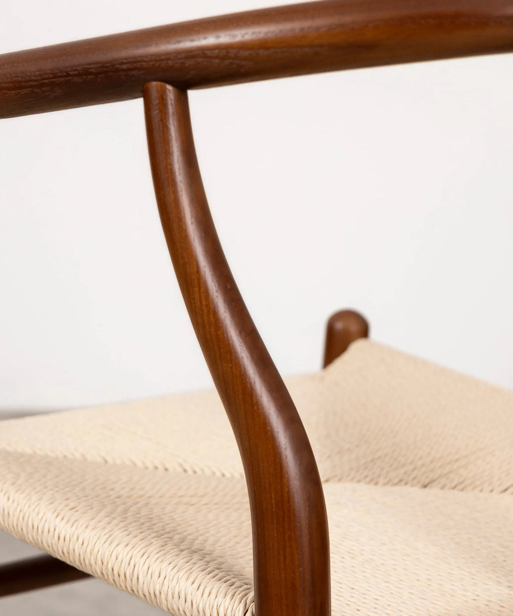 Chaise de salle à manger en bois et corde tressée Nordeco