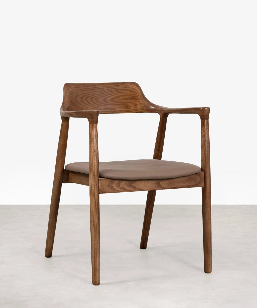 Chaise de salle à manger en bois et similicuir Denver