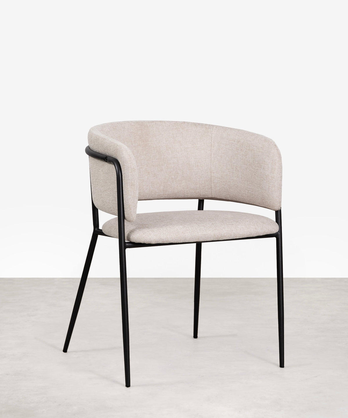 Chaise de salle à manger en tissu et métal Teresa