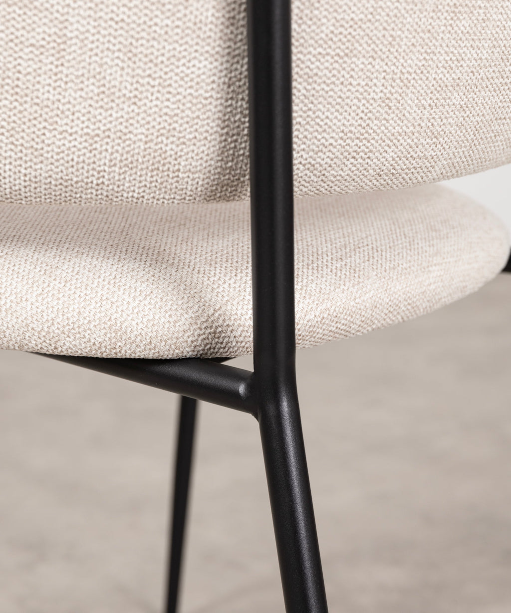 Chaise de salle à manger en tissu et métal Teresa
