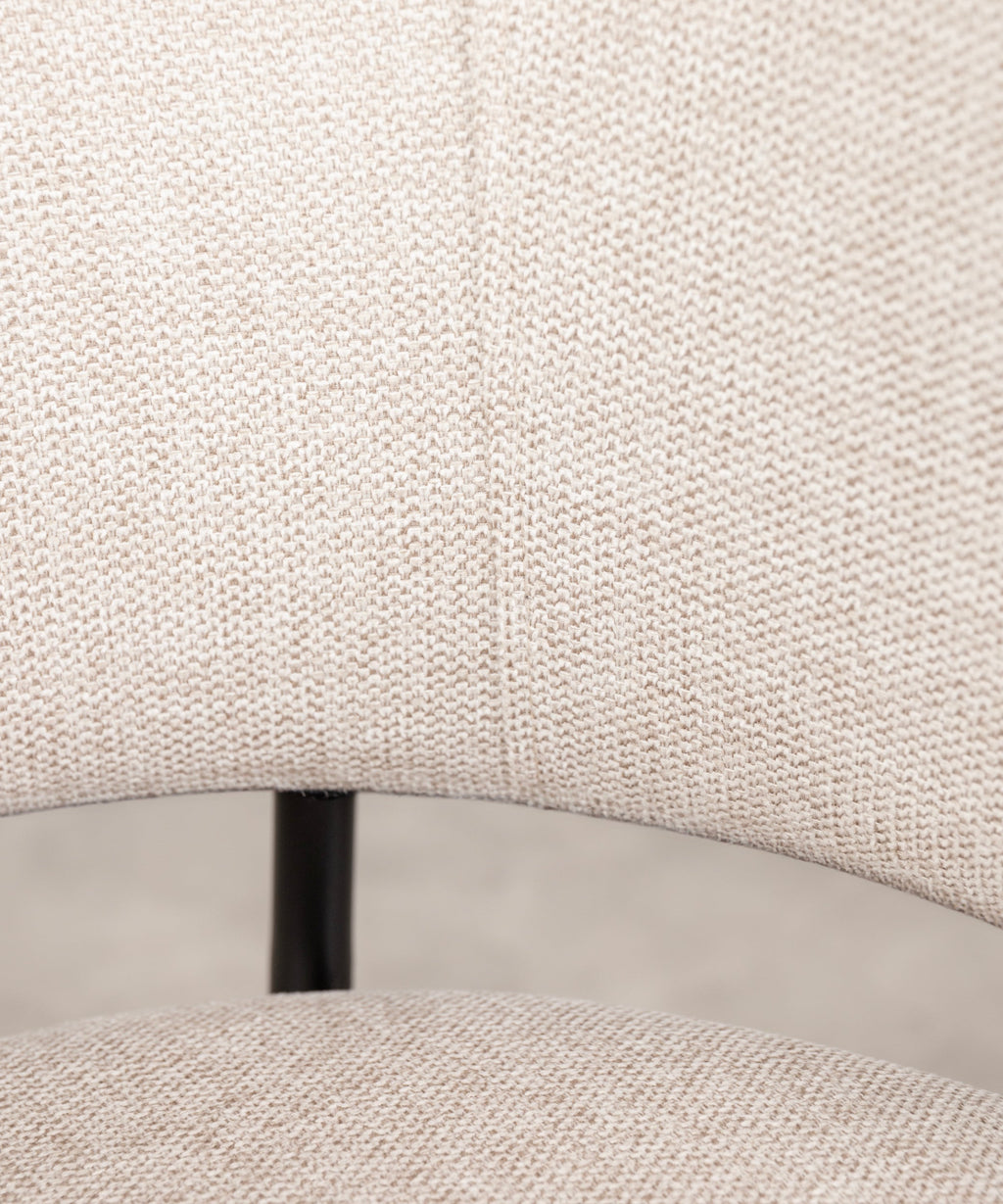Chaise de salle à manger en tissu et métal Teresa