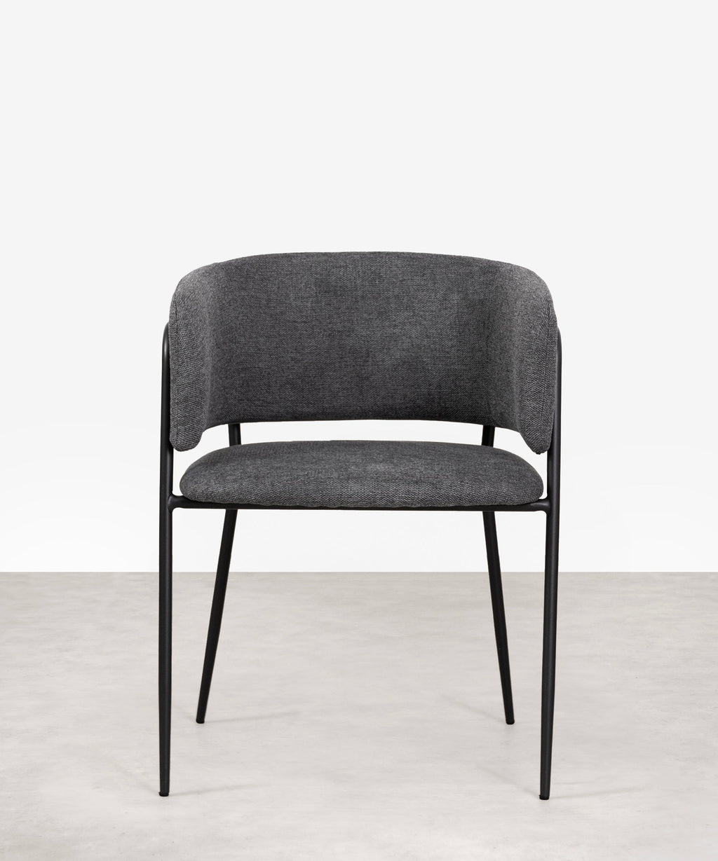 Chaise de salle à manger en tissu et métal Teresa