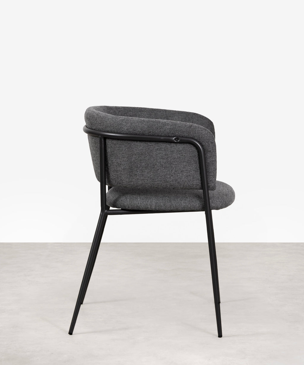 Chaise de salle à manger en tissu et métal Teresa