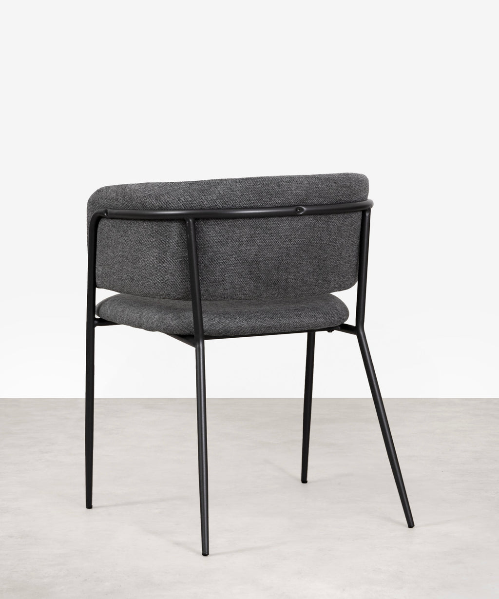 Chaise de salle à manger en tissu et métal Teresa