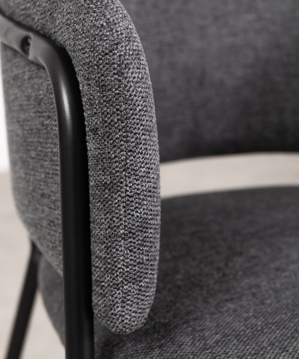 Chaise de salle à manger en tissu et métal Teresa