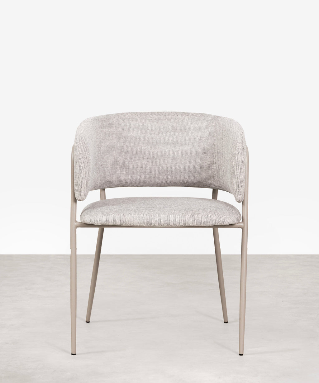 Chaise de salle à manger en tissu et métal Teresa