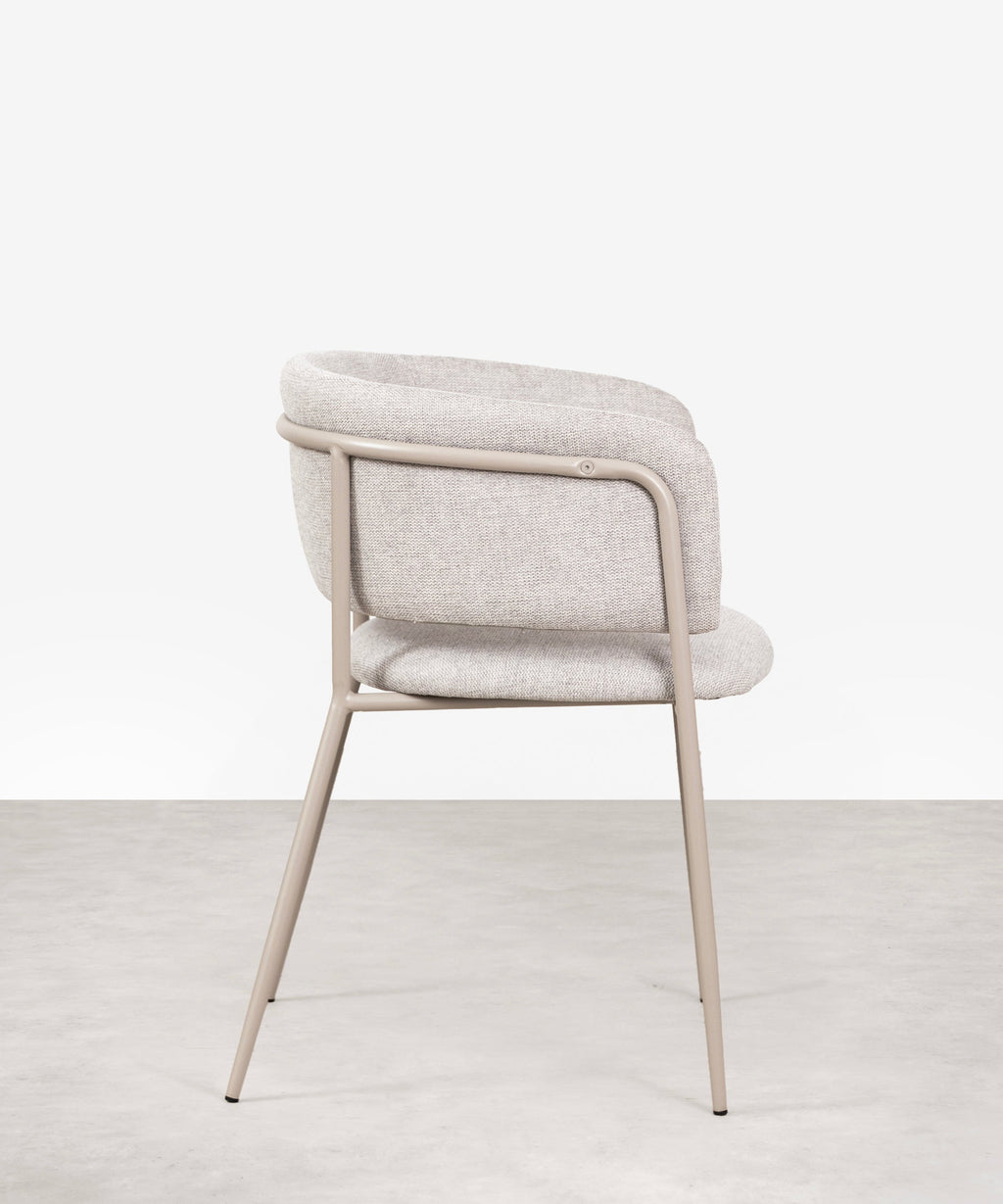 Chaise de salle à manger en tissu et métal Teresa