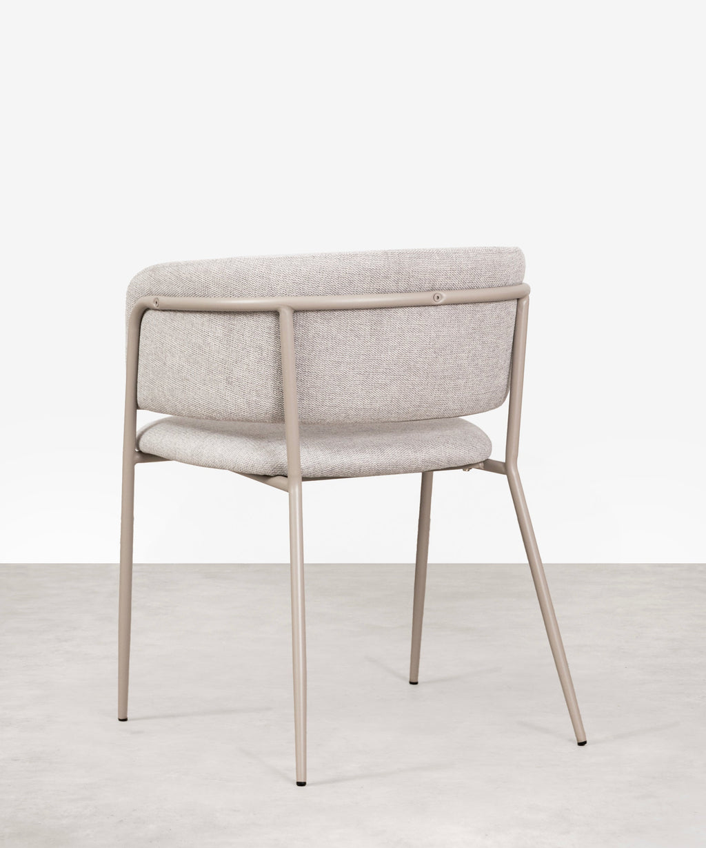 Chaise de salle à manger en tissu et métal Teresa
