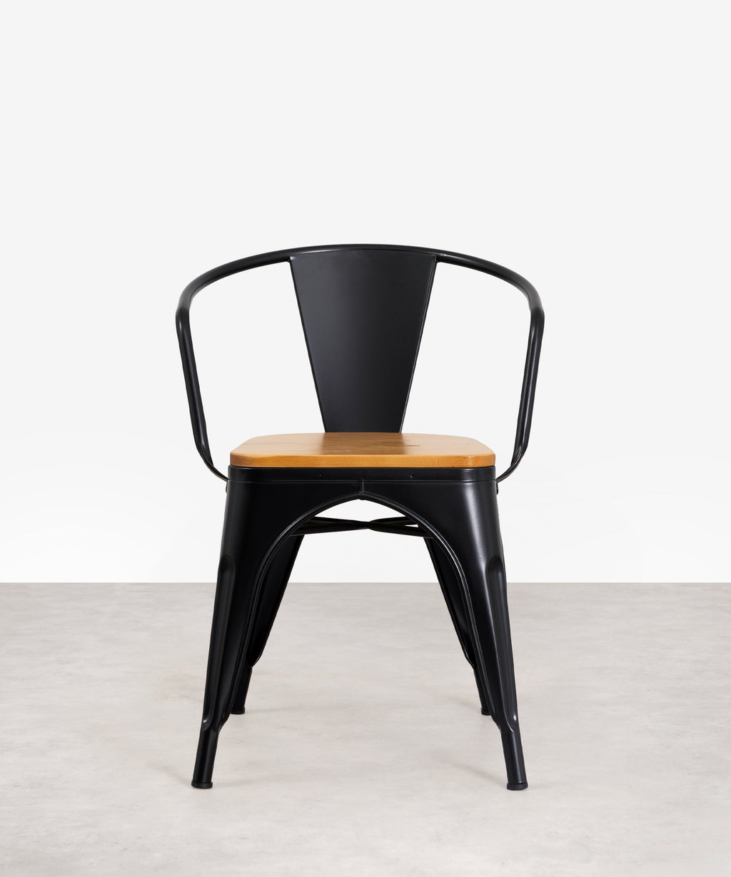 Chaise de Salle à Manger en Métal et Bois Tolik Wood