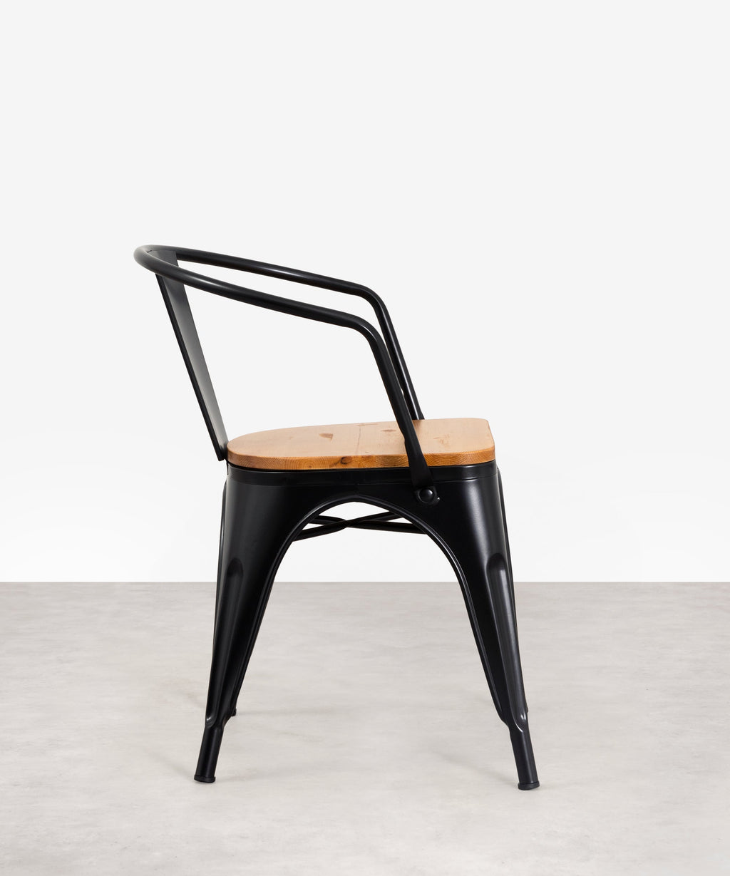Chaise de Salle à Manger en Métal et Bois Tolik Wood