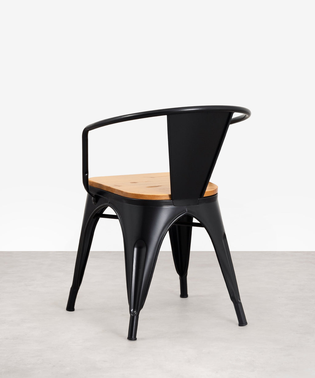 Chaise de Salle à Manger en Métal et Bois Tolik Wood
