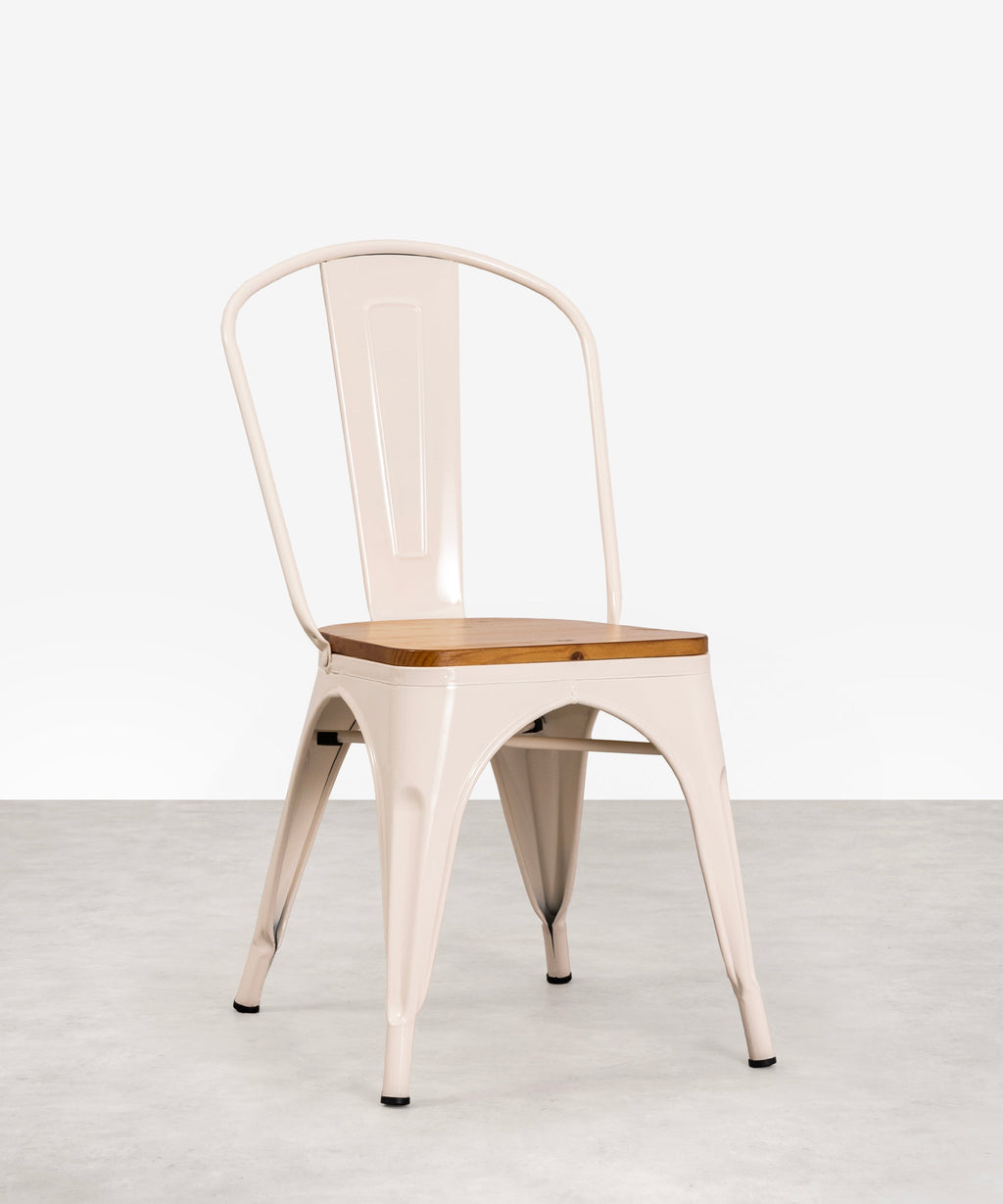 Chaise de Salle à Manger en Métal et Bois Tolik Wood