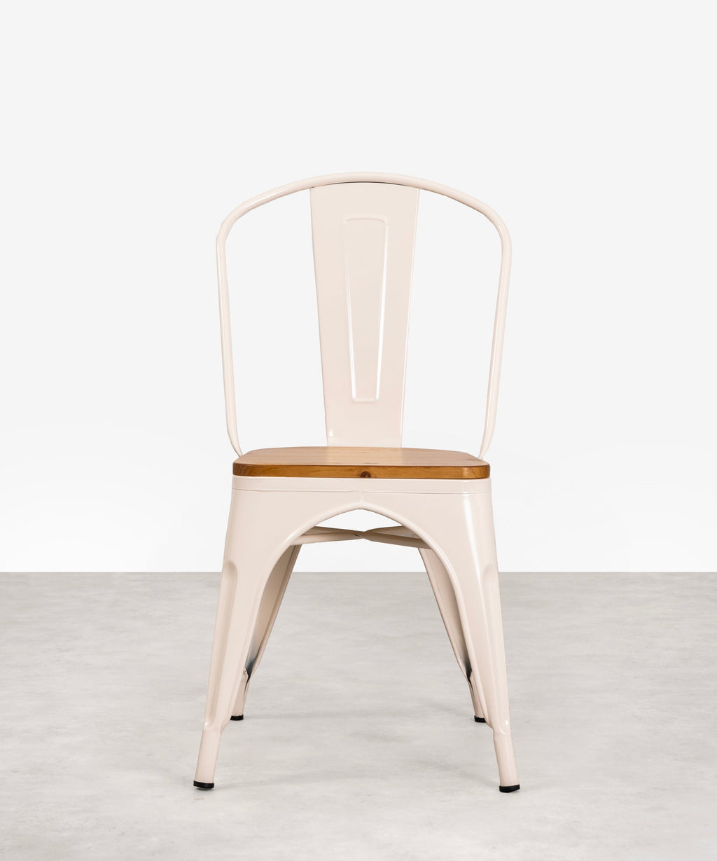 Chaise de Salle à Manger en Métal et Bois Tolik Wood