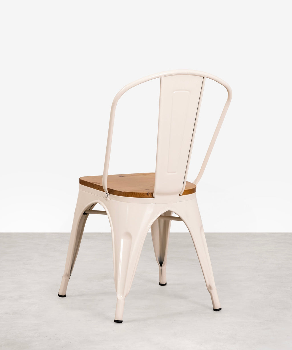 Chaise de Salle à Manger en Métal et Bois Tolik Wood