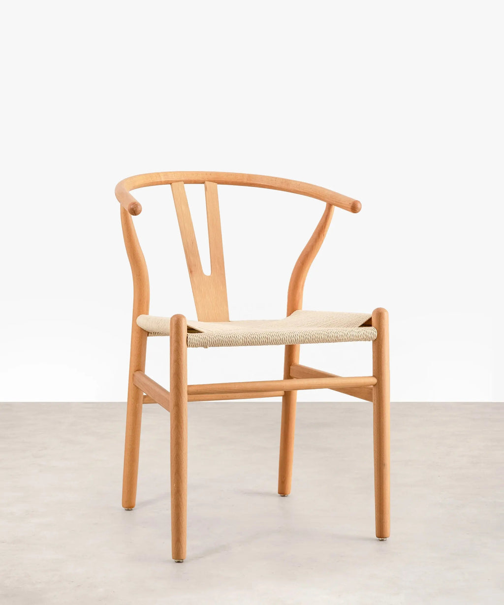 Chaise de salle à manger en bois et corde tressée Uish