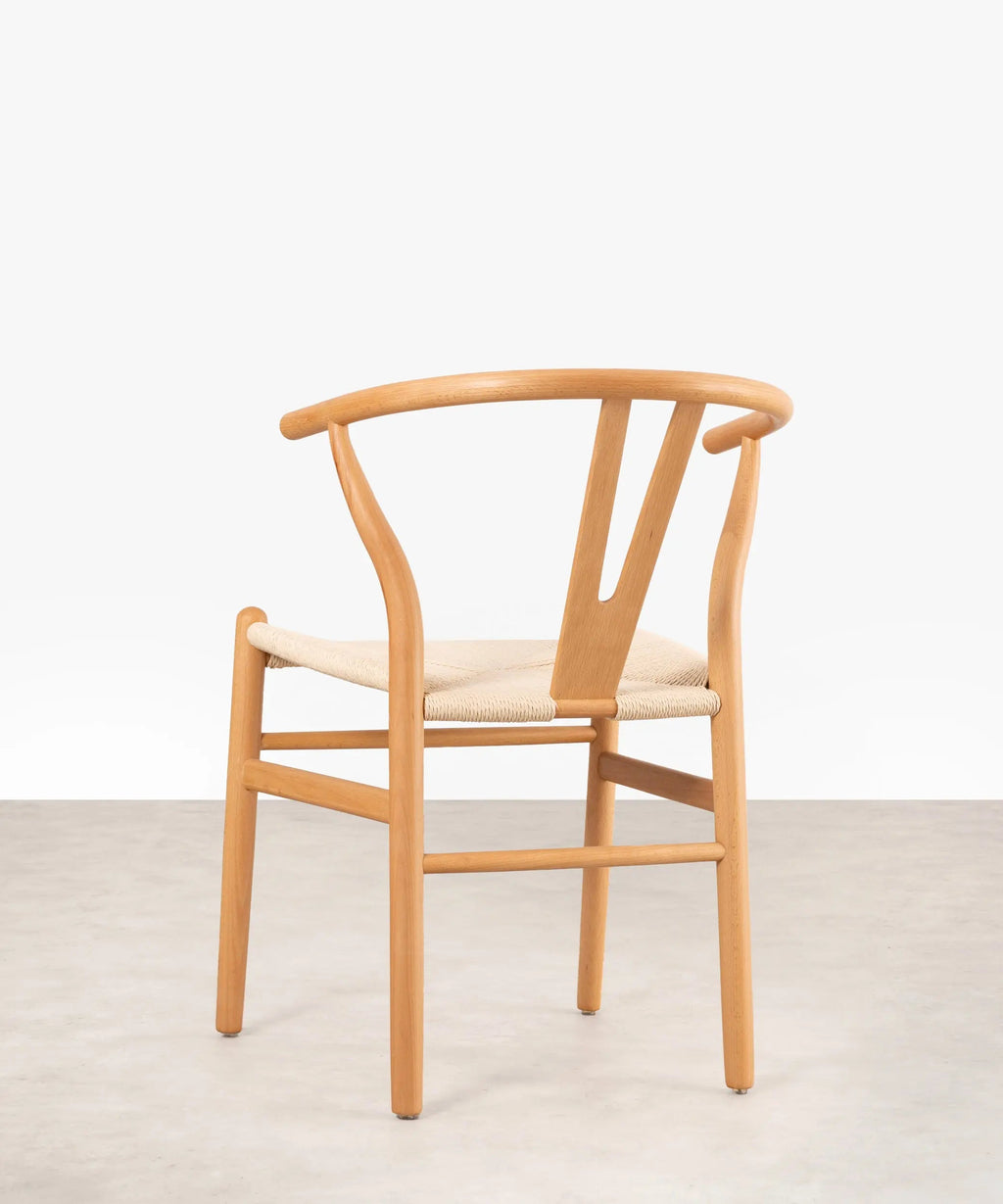 Chaise de salle à manger en bois et corde tressée Uish