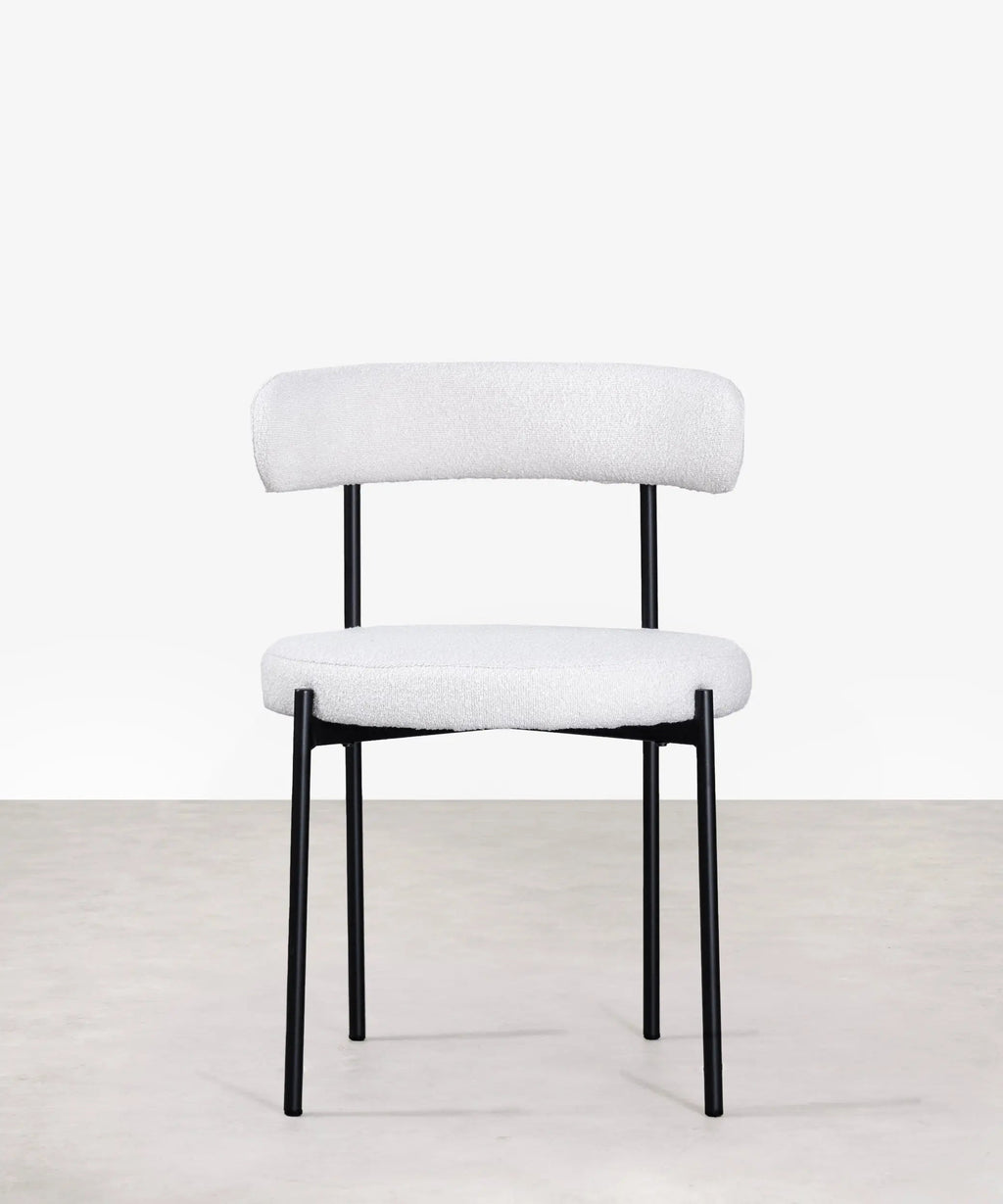 Chaise de salle à manger en tissu et métal Alexia