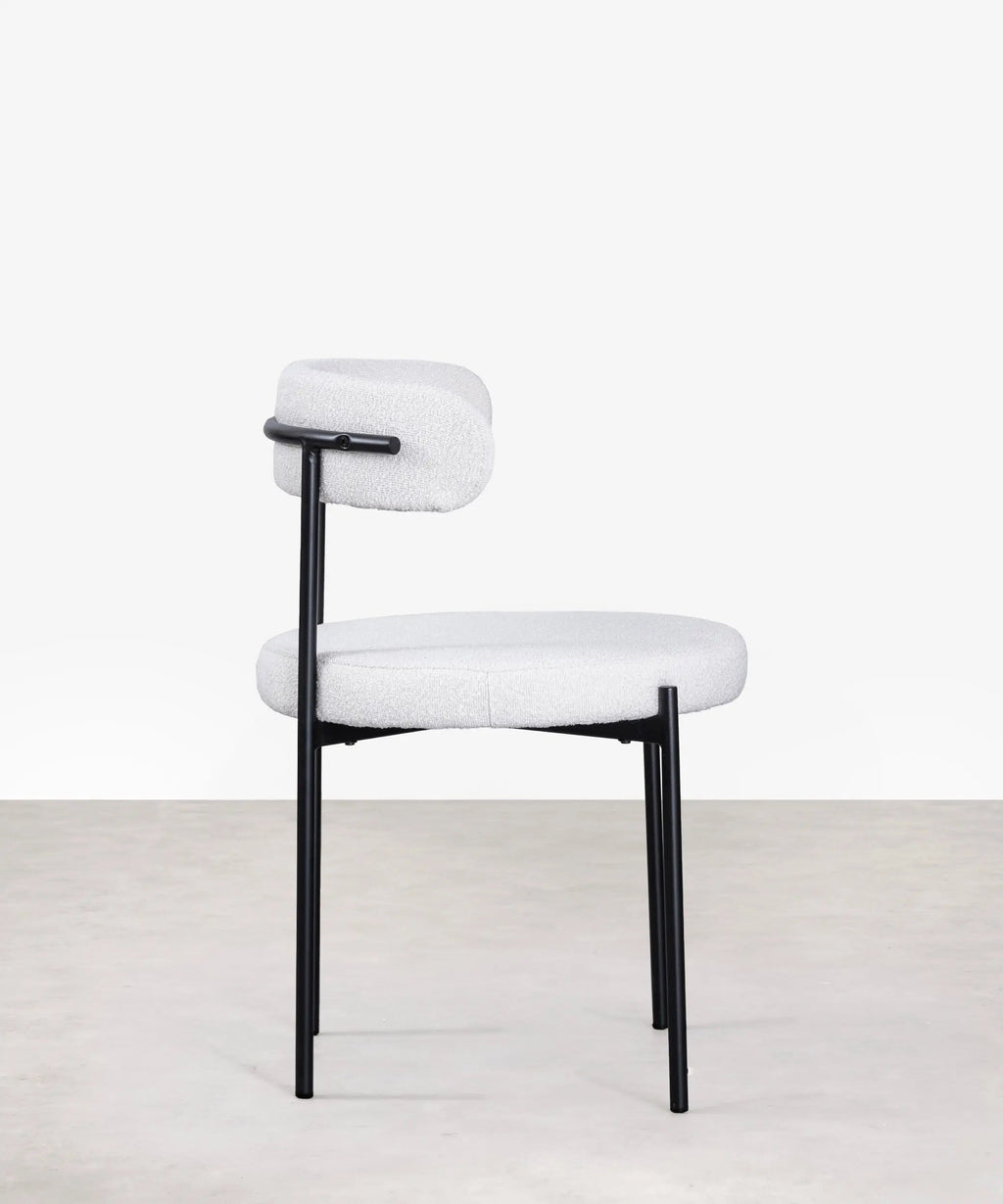 Chaise de salle à manger en tissu et métal Alexia