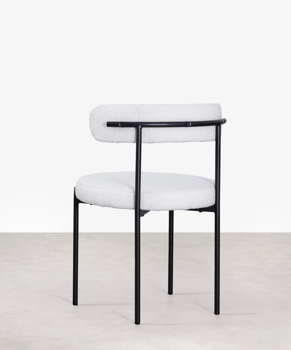 Chaise de salle à manger en tissu et métal Alexia