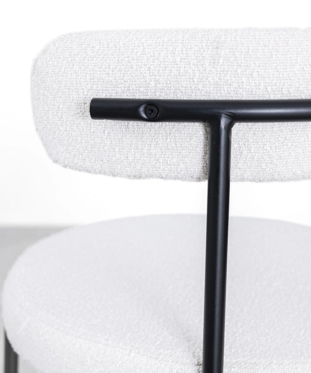 Chaise de salle à manger en tissu et métal Alexia