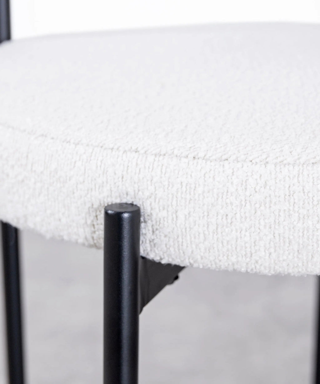 Chaise de salle à manger en tissu et métal Alexia