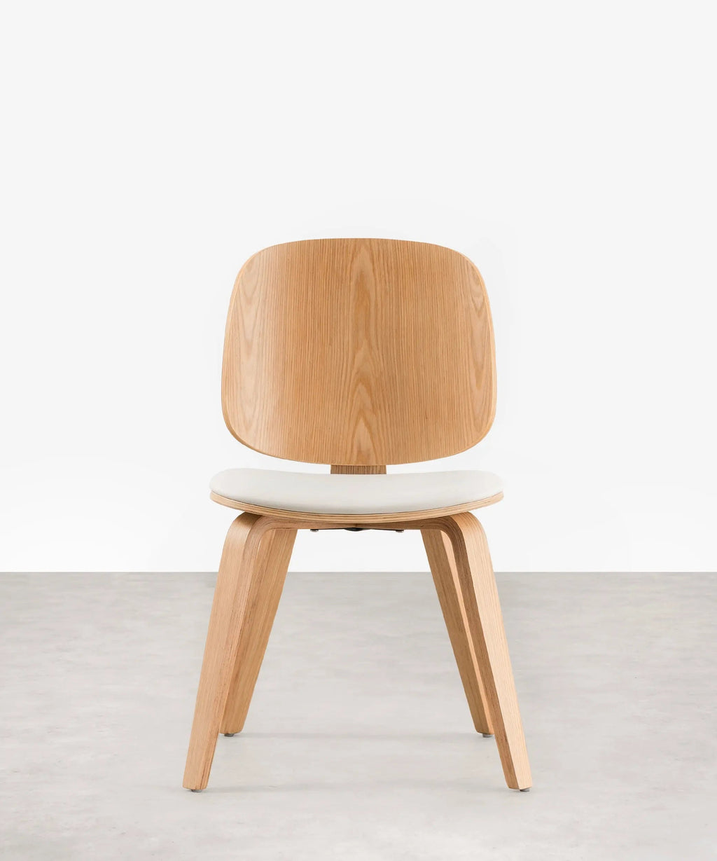 Chaise de salle à manger en bois et similicuir Anouk