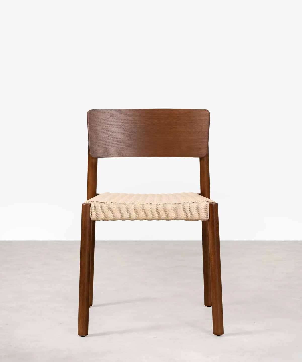 Chaise de salle à manger en bois et corde tressée Ares