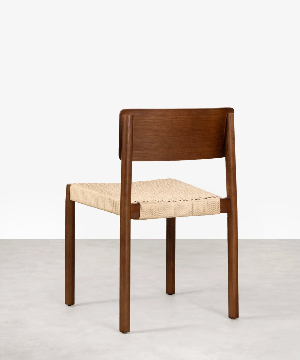 Chaise de salle à manger en bois et corde tressée Ares