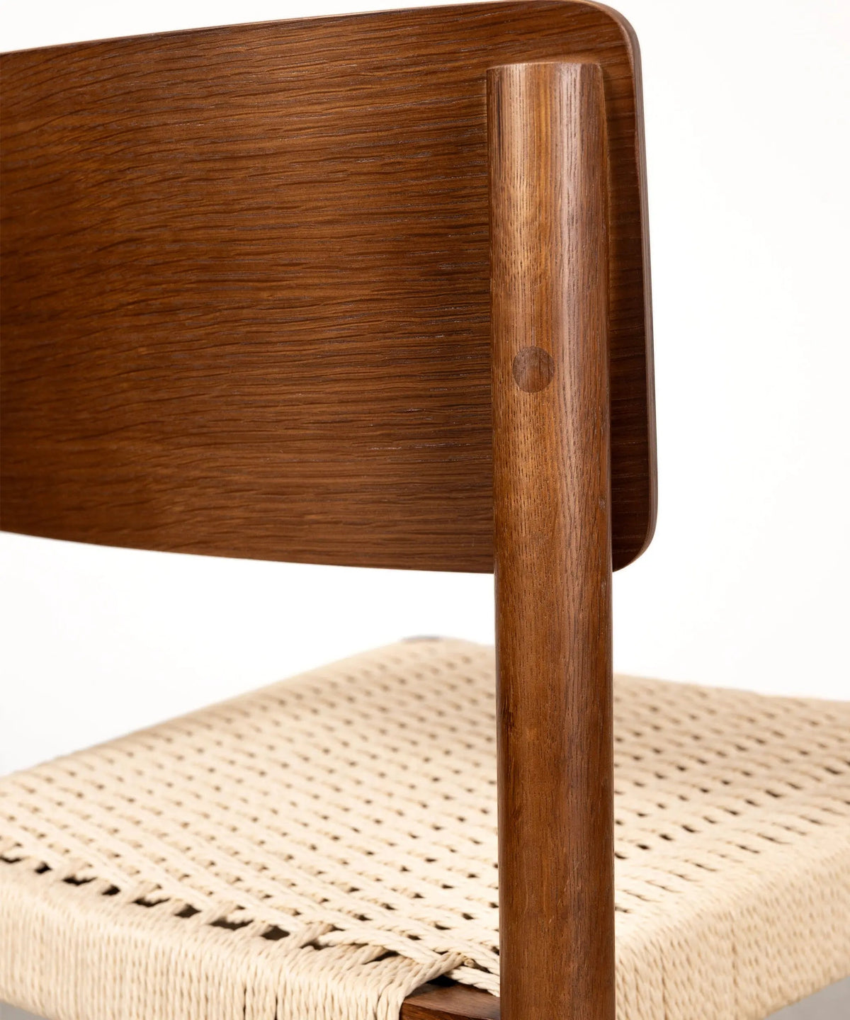 Chaise de salle à manger en bois et corde tressée Ares