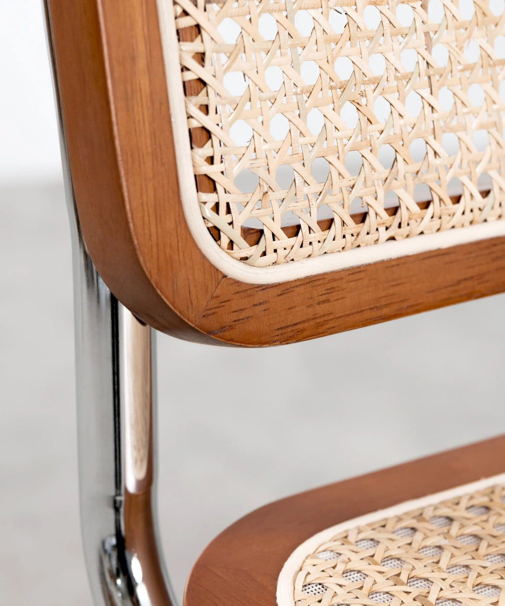 Chaise de salle à manger en bois, rotin et métal Candy New Edition
