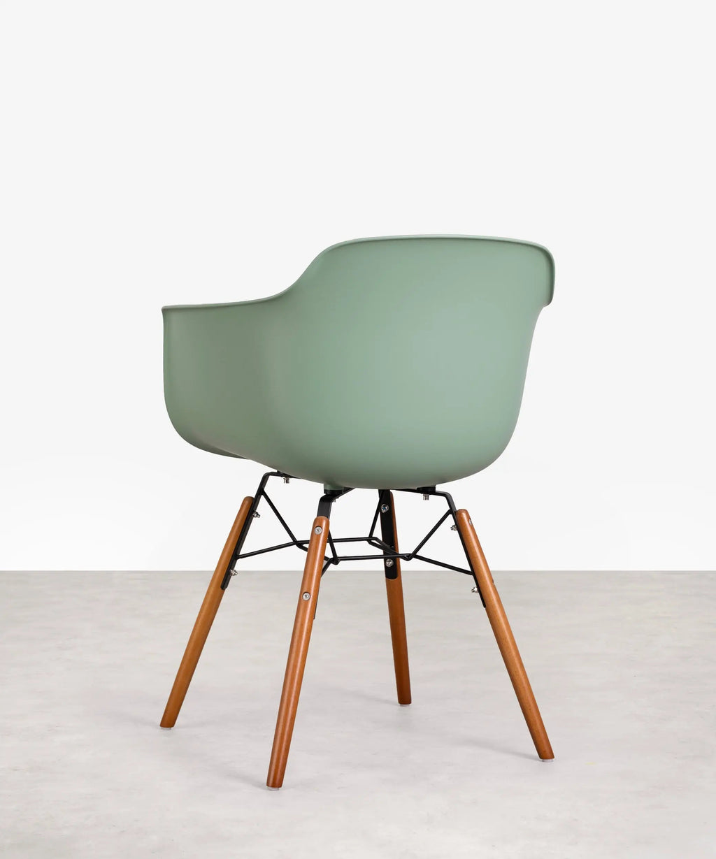 Chaise en Polypropylène et Bois avec Accoudoirs Elon Arms