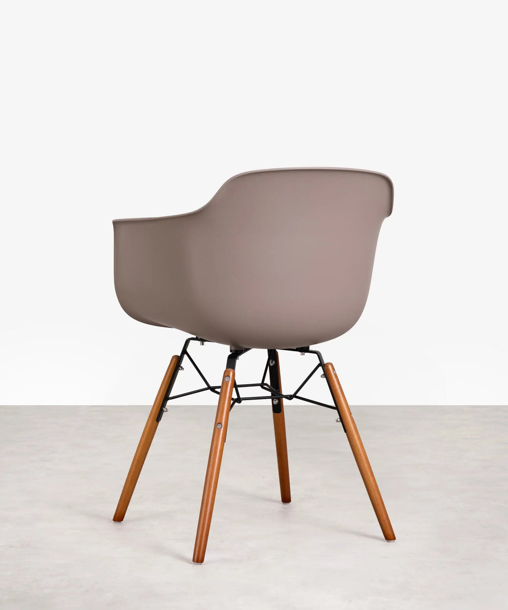 Chaise en Polypropylène et Bois avec Accoudoirs Elon Arms
