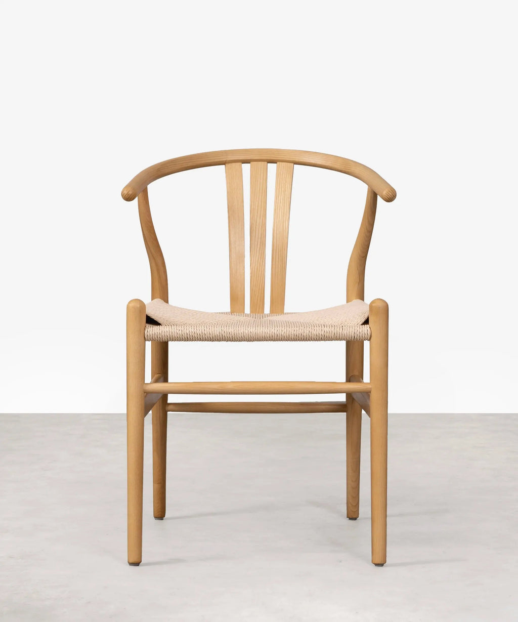 Chaise de salle à manger en bois et corde tressée Leena