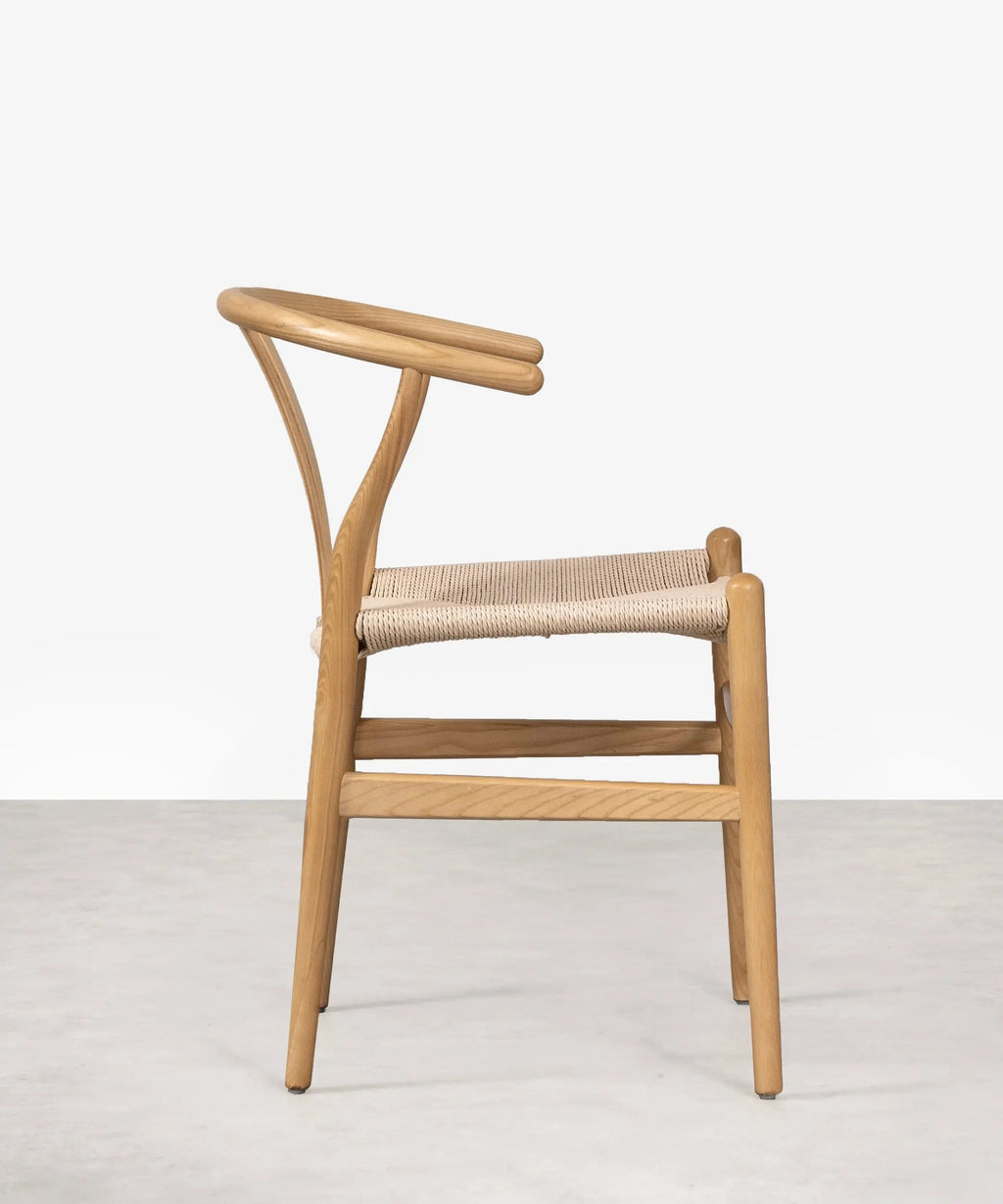 Chaise de salle à manger en bois et corde tressée Leena