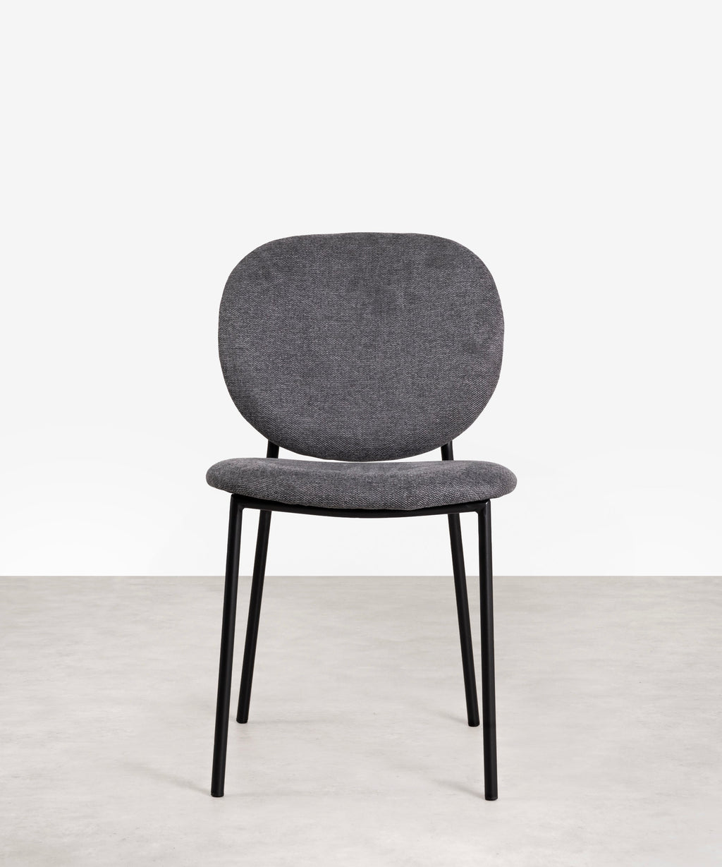 Chaise de salle à manger en tissu et métal Maruchi