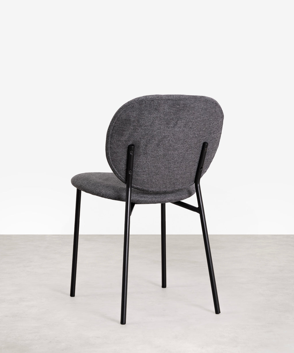 Chaise de salle à manger en tissu et métal Maruchi