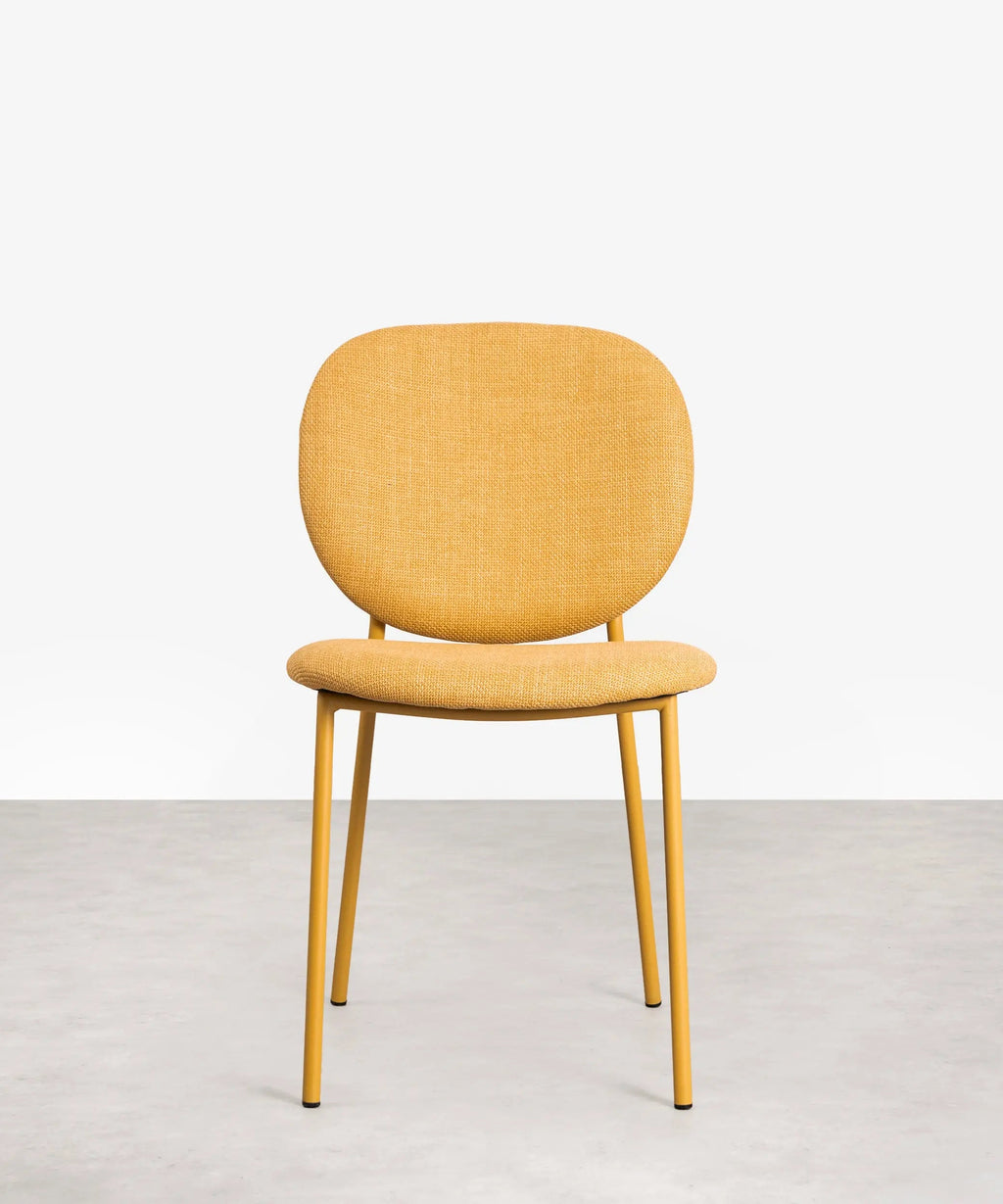 Chaise de salle à manger en tissu et métal Maruchi